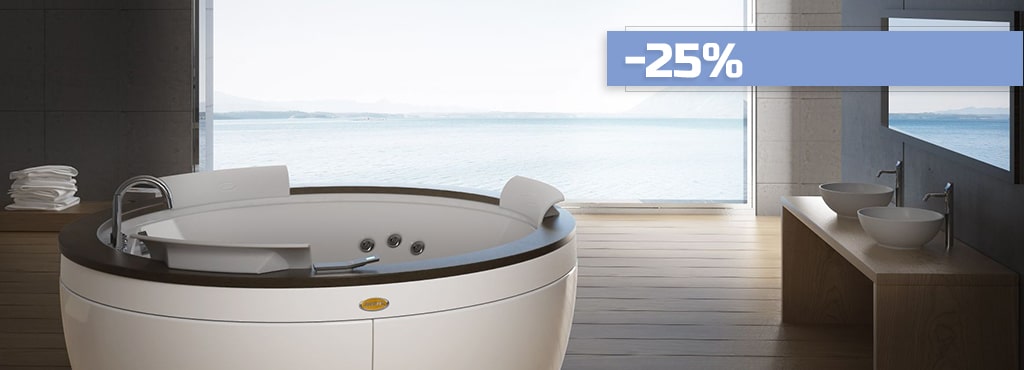 Discounts up to 25% on all models of jacuzzis and bathtubs